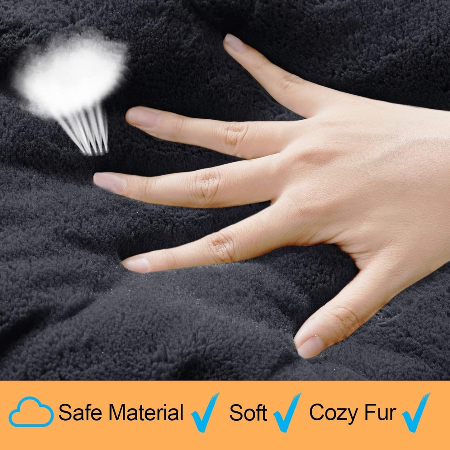 Ultra Soft Dog Bed & Kennel Pad for Large Dogs - Washable & Anti-Slip, Fits Metal Crates, Cozy Sleeping Mat, Dark Gray, 42 inch