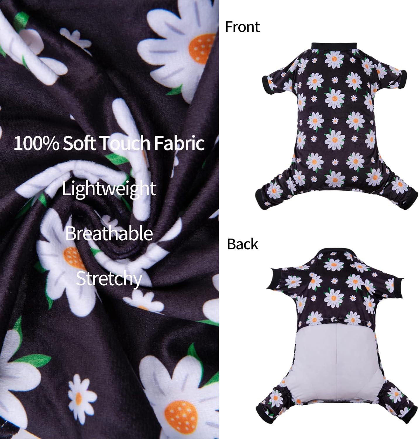 CuteBone Small Dogs Outfit Soft Puppy Onesies Pjs Dog Pajamas Pet Coat Cat Apparel Comfy Doggie Jumpsuit Bodysuit for All Seasons P221XL