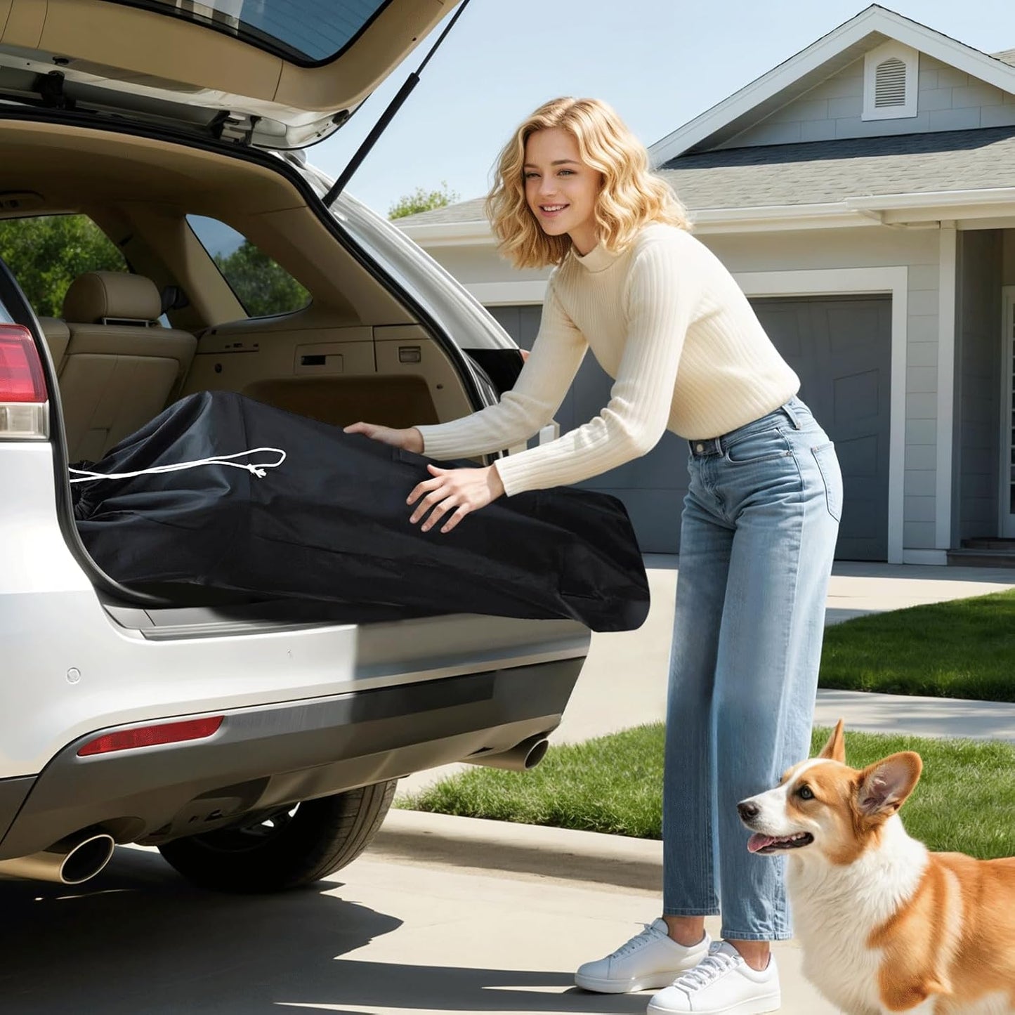 Magshion Compact Pet Stroller for Small-Medium Dogs/Cats up to 22lbs, 4-Wheel Lightweight Umbrella Shaped Portable Puppy Travel Jogger with Breathable Mesh, Cup Holder & Rear Storage, Leopard Print