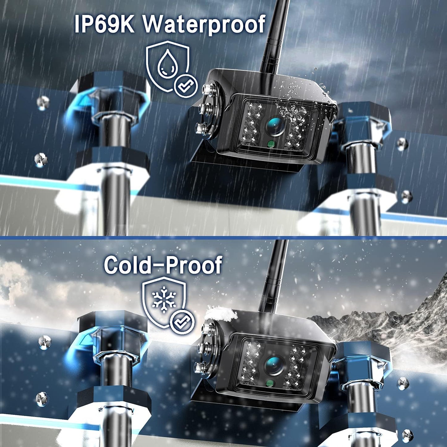 1080P Wireless Backup Camera System for RV Trailer Truck Camper,10 Inch DVR Monitor w/Recording IR Night Vision Digital Wireless Rear View Camera Adapter for Furrion Pre-Wired RVs,BW101SL