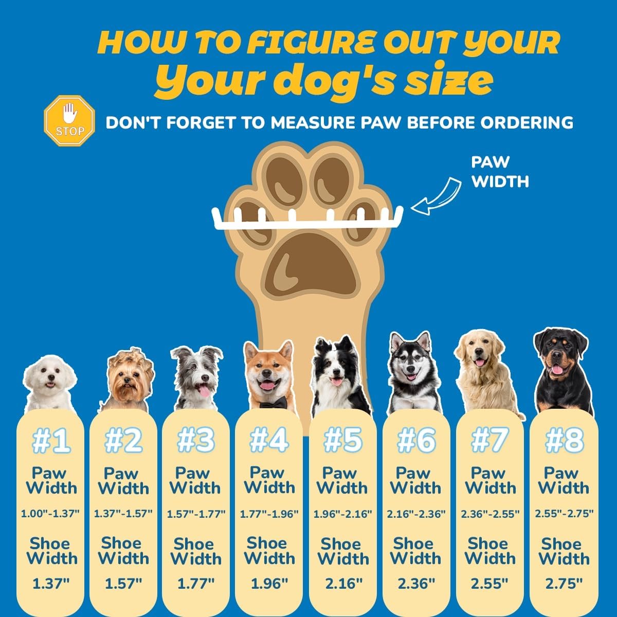 Dog Shoes for Large Dogs, Medium Dog Boots & Paw Protectors for Hardwood Floors, Outdoor Dog Booties for Hot Pavement Winter Snow Hiking, Breathable Dog Shoes with Reflective Strips Size 8