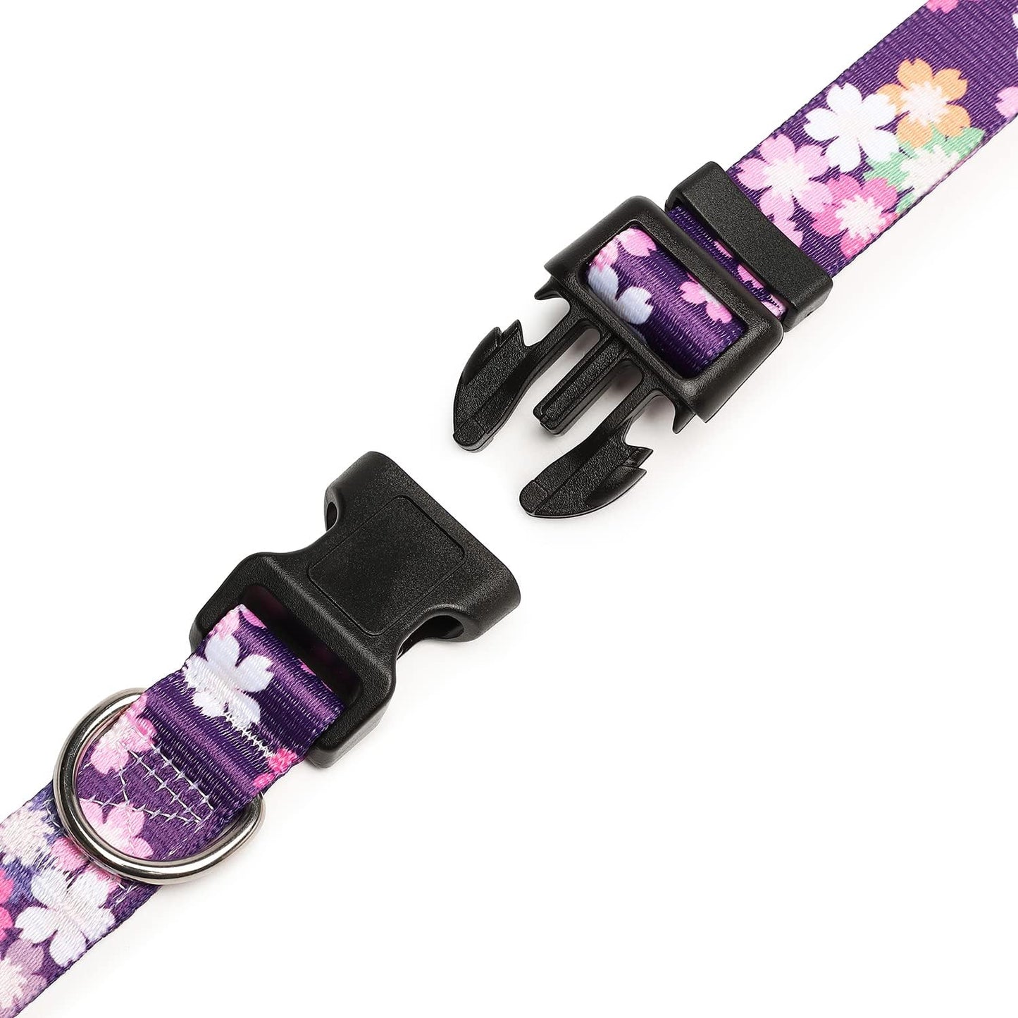 Mercano Adjustable Dog Collar - Special Design Patterns, Soft Nylon Comfortable Sturdy Pet Collar for Small Medium Large Dogs (XS, Floral Pink)