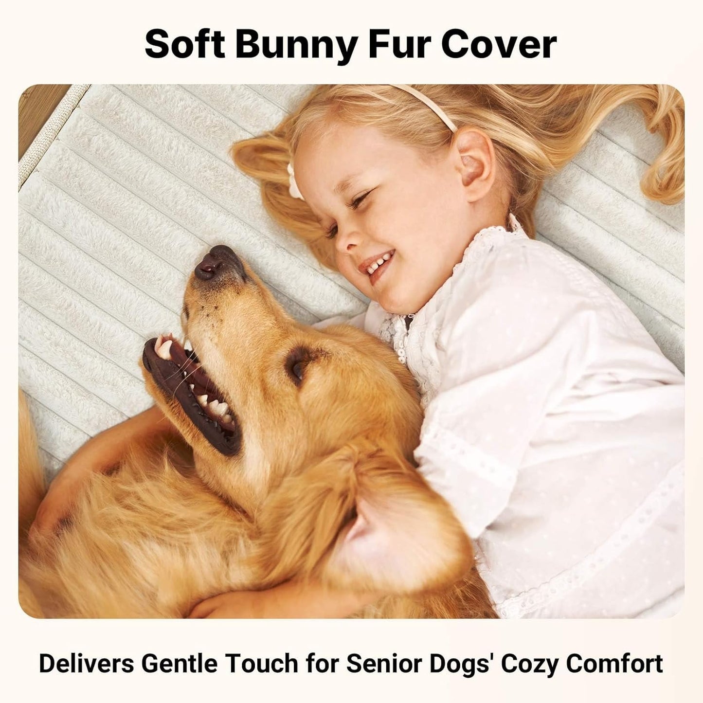 Veehoo Orthopedic Memory Foam Dog Bed, 7 Inch Thick Extra Large XXL Dog Bed for Senior Dogs with Ultra-Soft Fluffy Surface, Waterproof Liner, Removable Washable Cover and Non-Slip Bottom, 52"x36"x7"