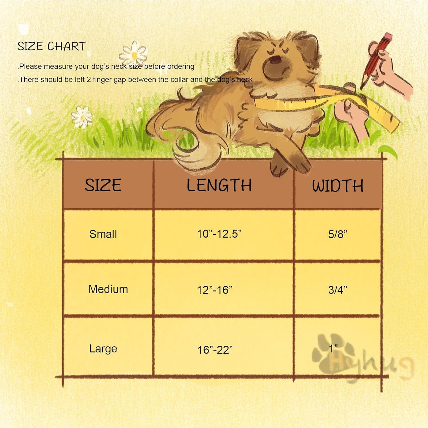 Hyhug Medium Dog Collar, Blue:Heavy-Duty Quick-Release Nylon Buckle, Adjustable & Durable, Cute Dog Collar (Medium, Bright Blue)