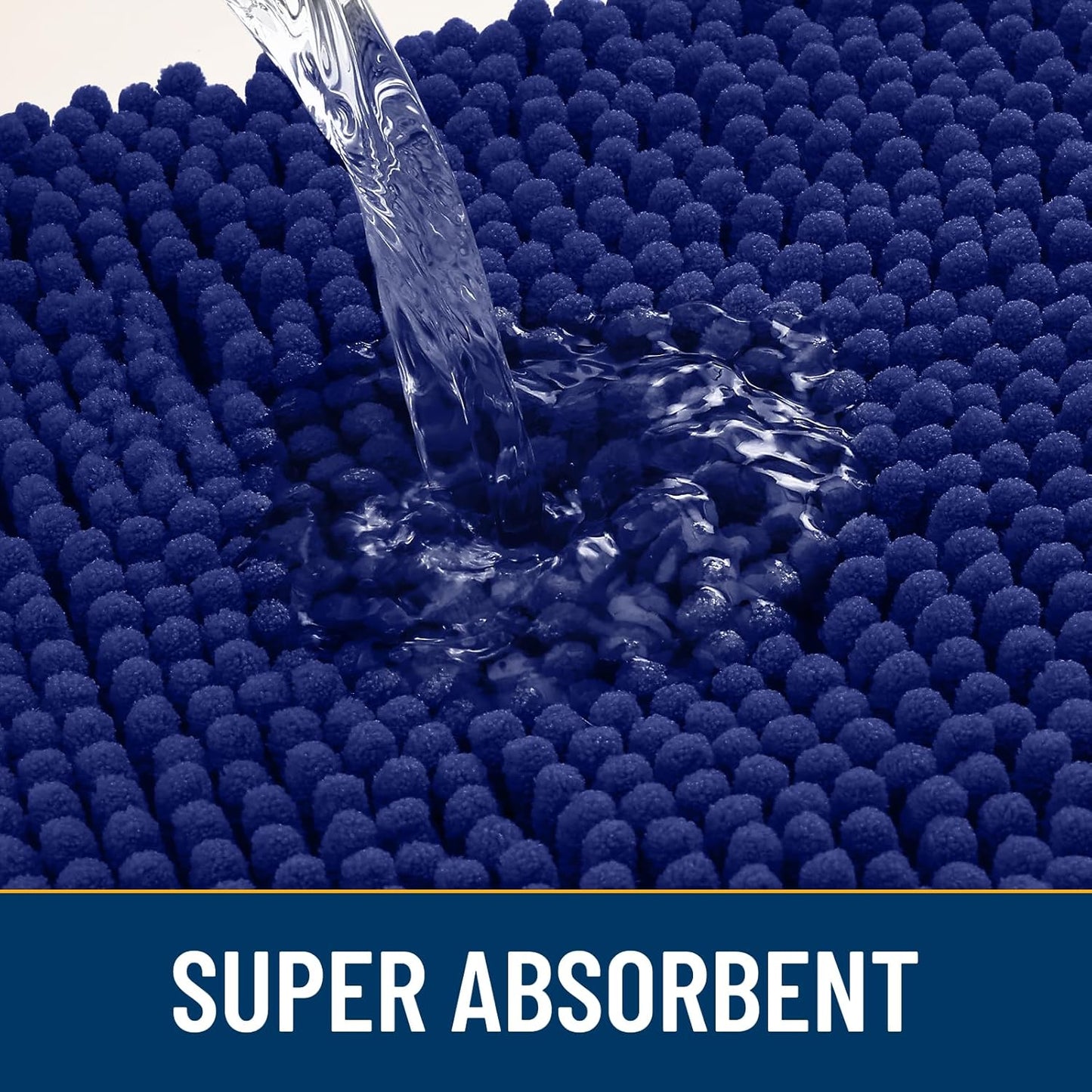 Smiry Dog Door Mat for Muddy Paws 59x24, Absorbs Moisture and Dirt Doormat, Non-Slip Washable Quick Dry Chenille Front Door Mat Indoor Entrance, Entryway Carpet for Inside Floor, Navy Blue