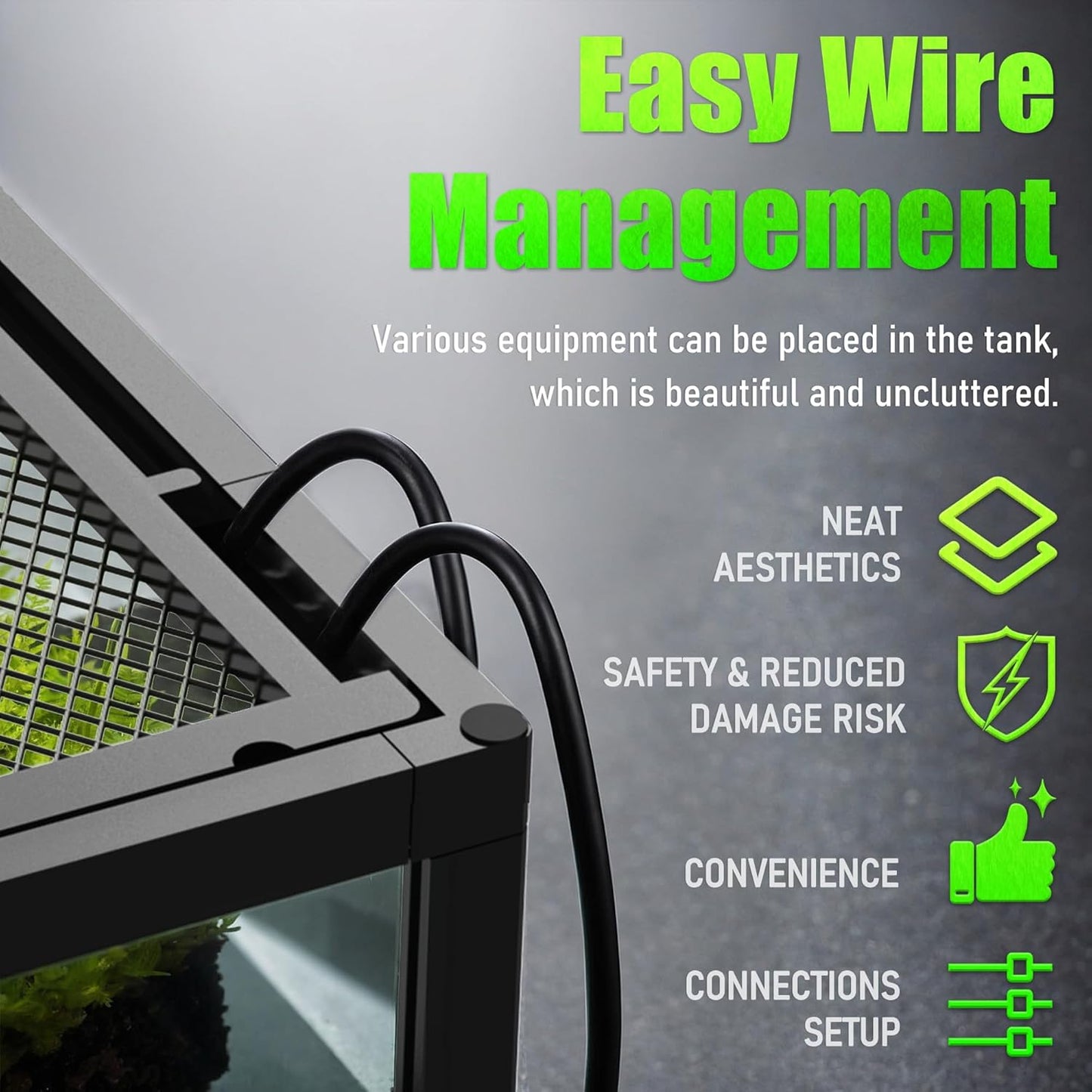 12’’x 12’’x 18’’ Reptile Terrarium with Full View Tempered Glass, 10 Gallon Reptile Habitat Comes with Mesh Top Vent, Suitable for Small Reptiles Such as Gecko, Snake, Frog and Mantis