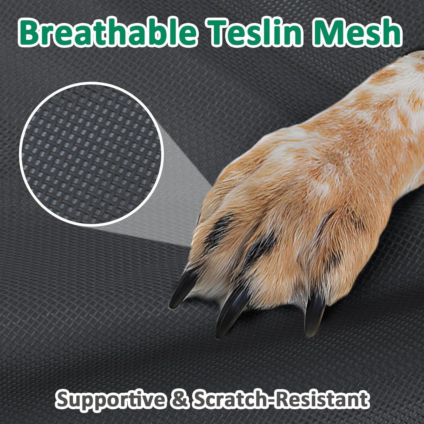 Elevated Outdoor Dog Bed Medium Size Dogs, Cooling Pet Raised Bed with Frame, Lifted Place Cot for Dog Training with Breathable Mesh & Non Slip Feet (M, Black)