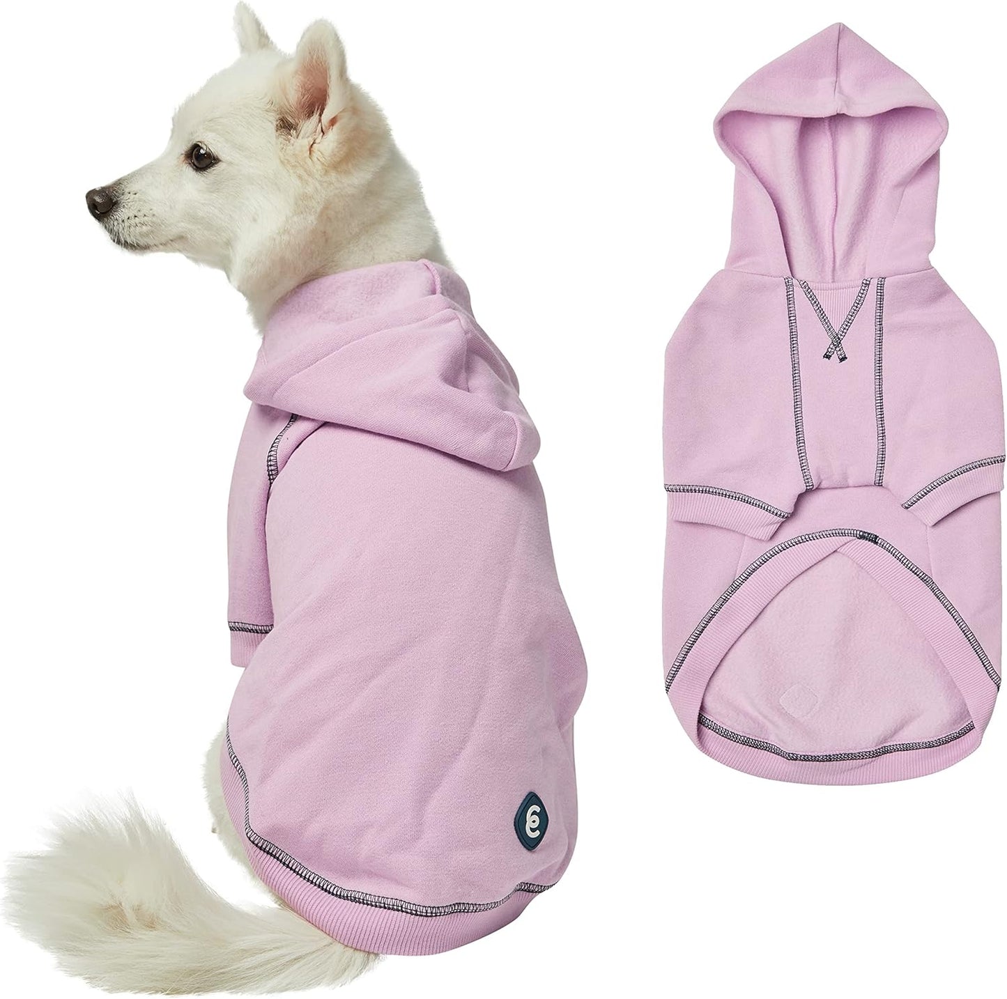 Blueberry Pet Essentials Dog Hoodie – 22 inch, Cotton‑Blend Sweatshirt with Hood, Pink Lilac, Machine‑Washable Small‑Dog Jersey