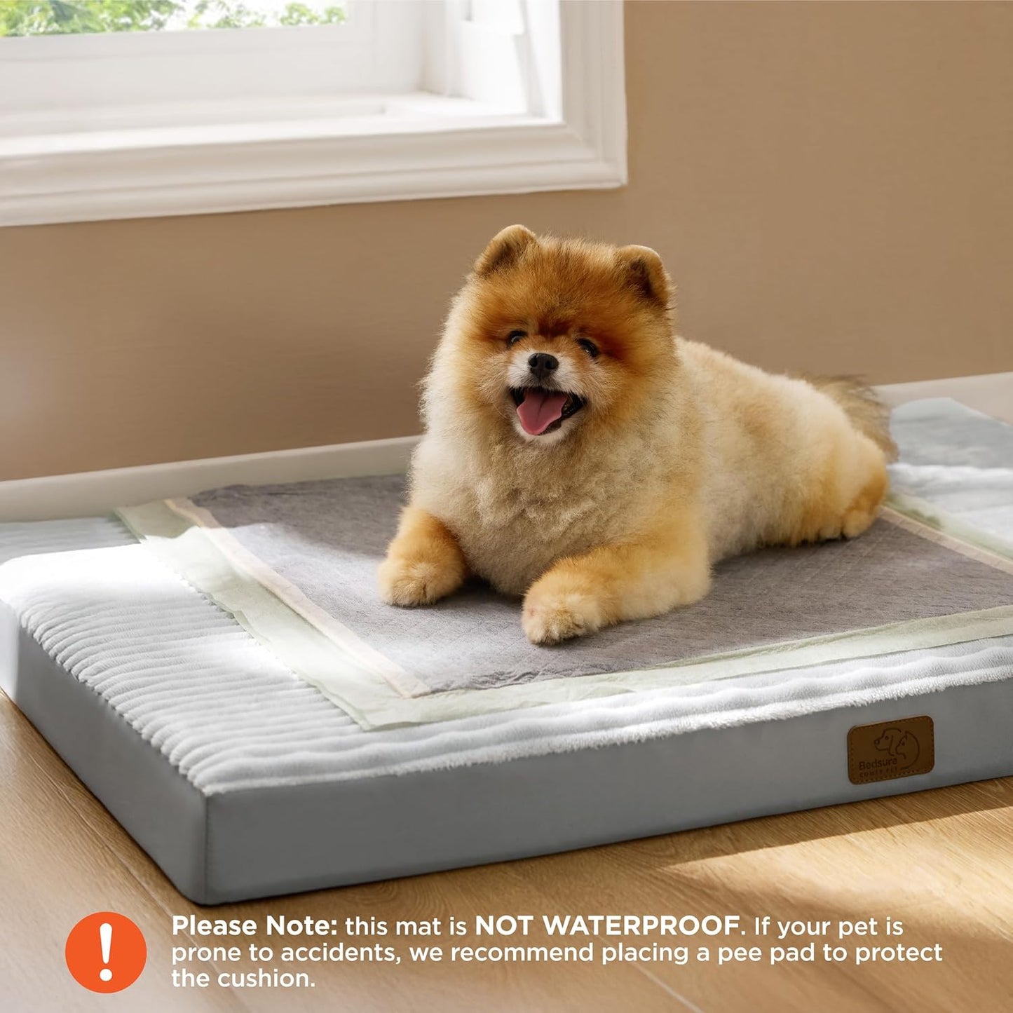 Bedsure Dog Bed Medium Size Dog - Orthopedic Pet Beds with Removable Machine Washable Cover, Egg Crate Foam Puppy Pad, Suitable for Pet Up to 35 lbs, 29"x18"