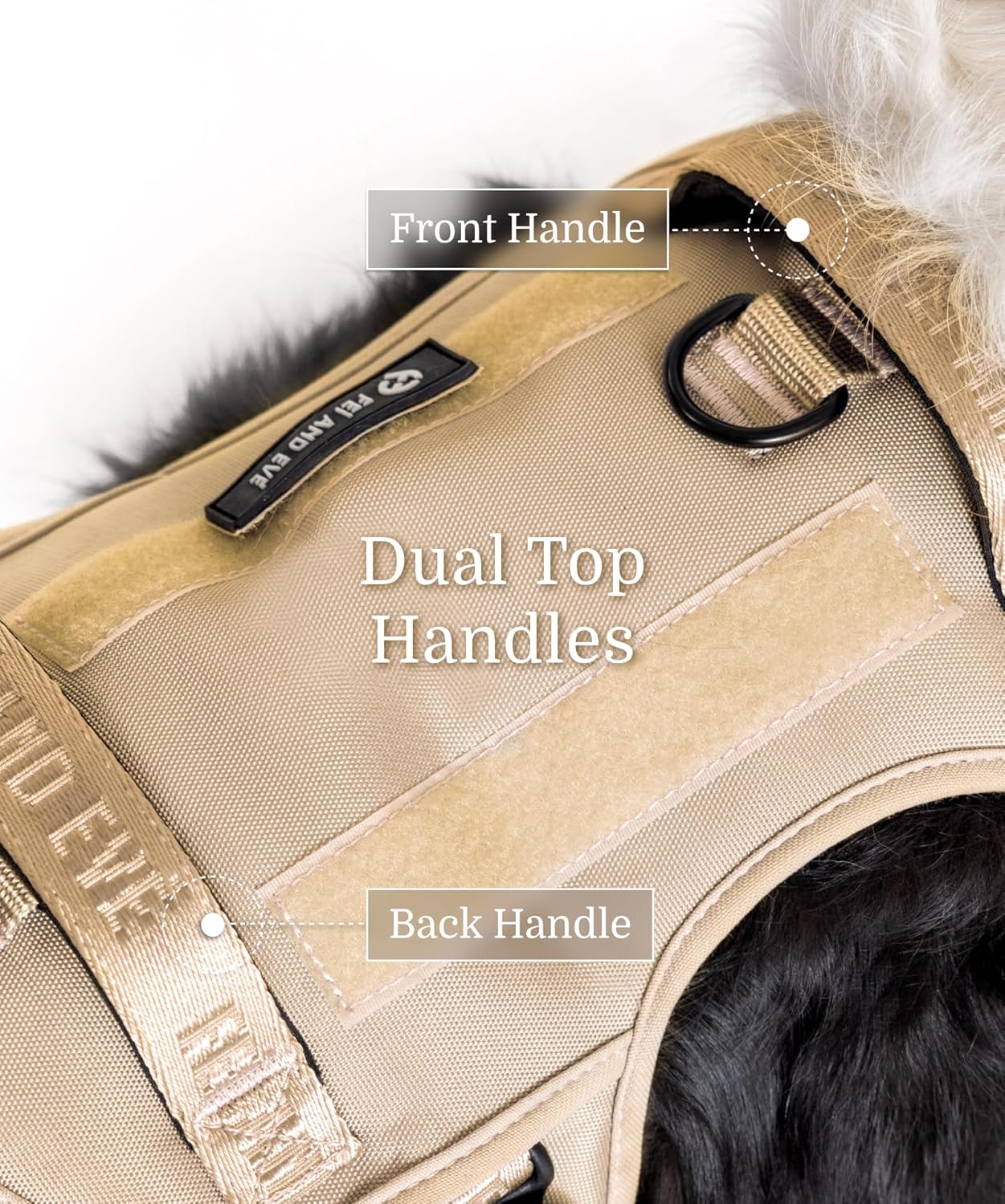 2025 New Edition, Fei & Eve MagEase Dog Harness - 3-Second Magnetic Buckles | 3-Point No-Pull Control | Heavy-Duty 900D Nylon | Dual Safety Handles | Breathable Mesh | Adjustable Fit, Large, Champagne