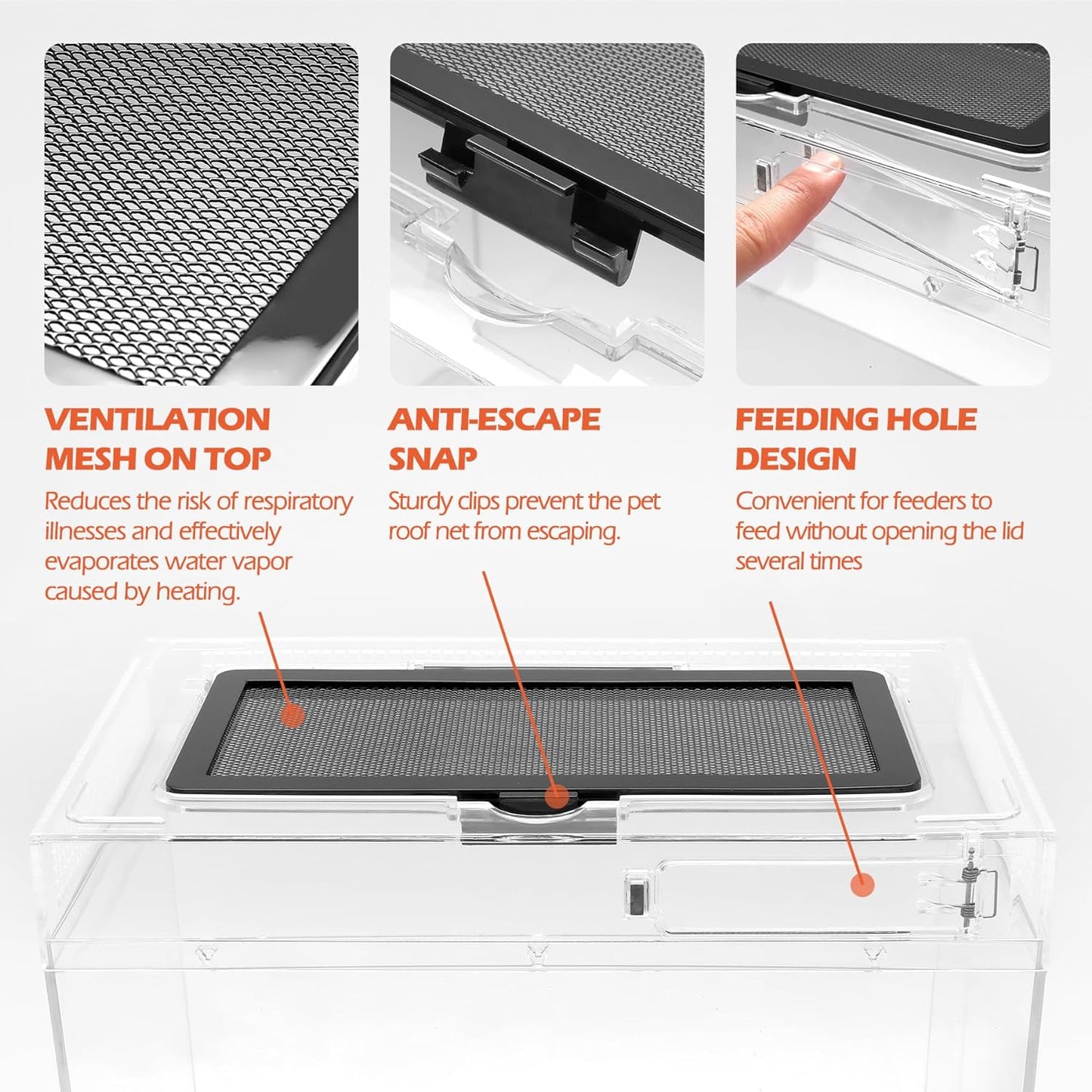 AZV Reptile Terrarium,Reptile Tank 15x8x10in Amphibian Isopod Tank Starter Kit with Bearded Dragon Hammock,Heat Lamp,Hide Cave for Geckos Lizard Mantis Spider Cricket Chameleons Corn Snake Turtle Frog