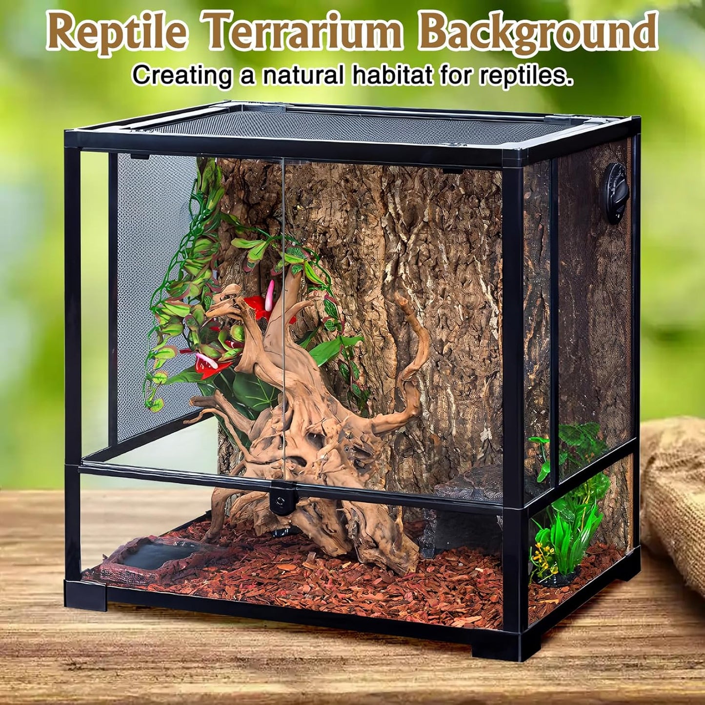 Fhiny 6 PCS Cork Bark Background, 11.6" x 7.7" Natural Cork Bark for Reptiles Bearded Dragon Climbing Backdrop Terrarium Habitat Wall Decor Accessories for Turtle Gecko Lizard Snake Spider Frog