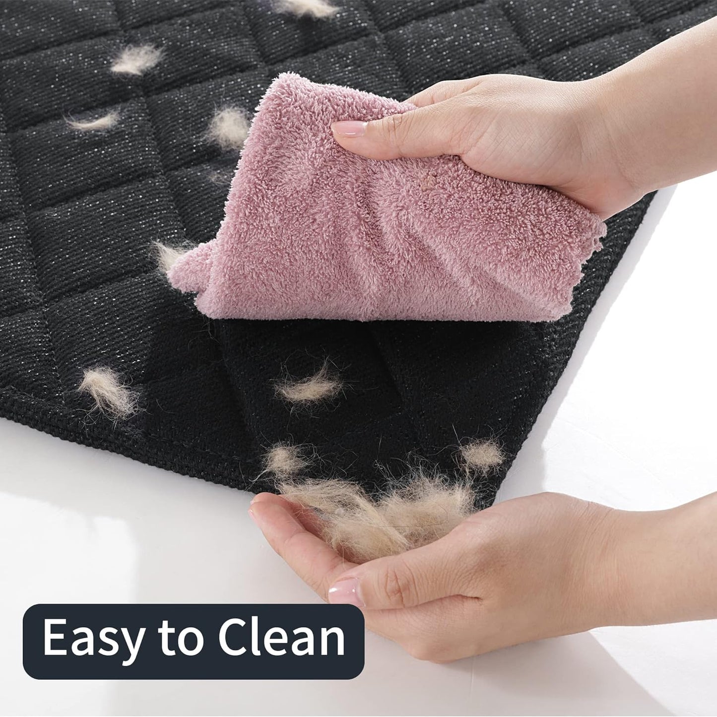 MABOZOO Indestructible Dog Bed, Chew Proof Crate Pad for Aggressive Chewers, Machine Washable Quilted Mat, Durable for Small and Medium Dogs, Black Kennel Pad (18x29 in)