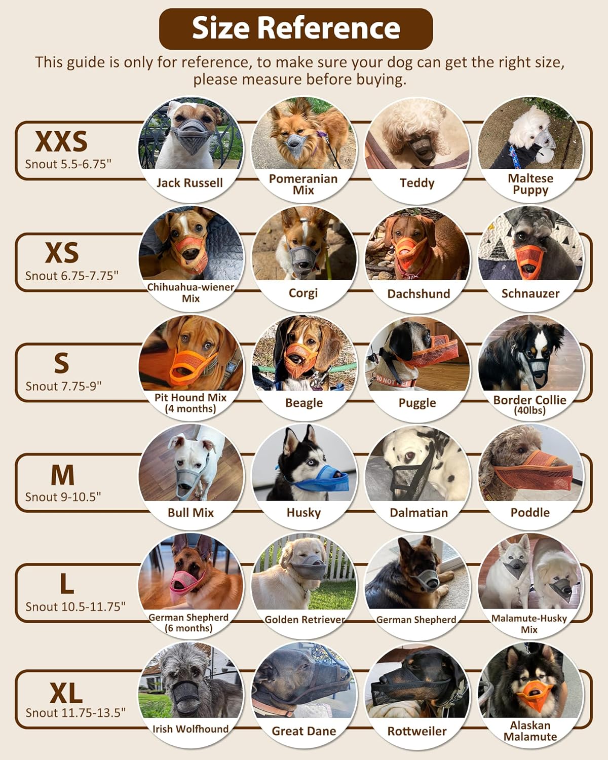 Crazy Felix Nylon Dog Muzzle for Small Medium Large Dogs Dachshund Beagle Poodle Labrador, Air Mesh Breathable and Drinkable Pet Mouth Guard for Anti-Biting Chewing Scavenging(XXXS, Black)