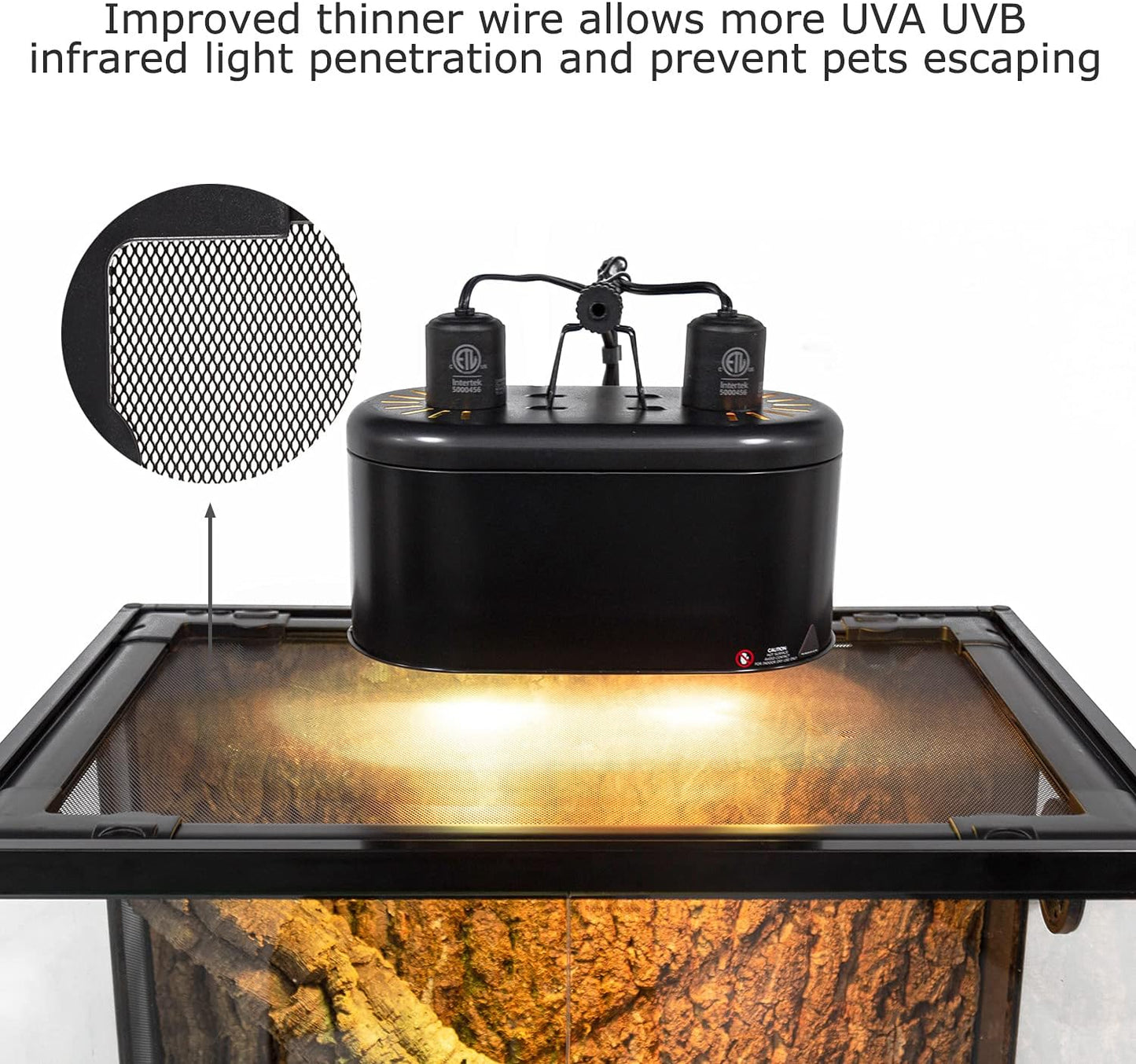 REPTIZOO Large Reptile Terrarium 120 Gallon, Tall & Wide Tempered Glass Reptile Tank 48" x 24" x 24" with Sliding Door Top Screen Ventilation & Anti Escape Lid, Full View