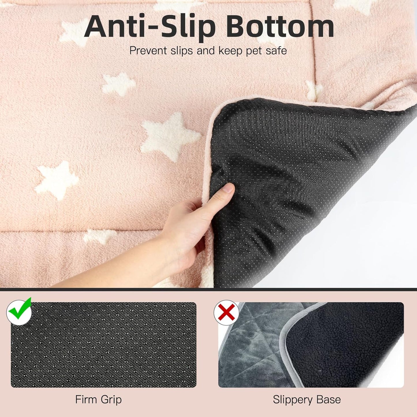 Mora Pets Dog Crate Pad Dog Kennel Bed Mat for Large Dogs Washable Cute Star Pet Bed for 36 inch Cage Ultra Soft Flat Puppy Cat Cushion for Cozy Sleeping Anti-Slip Pink 36 x 23