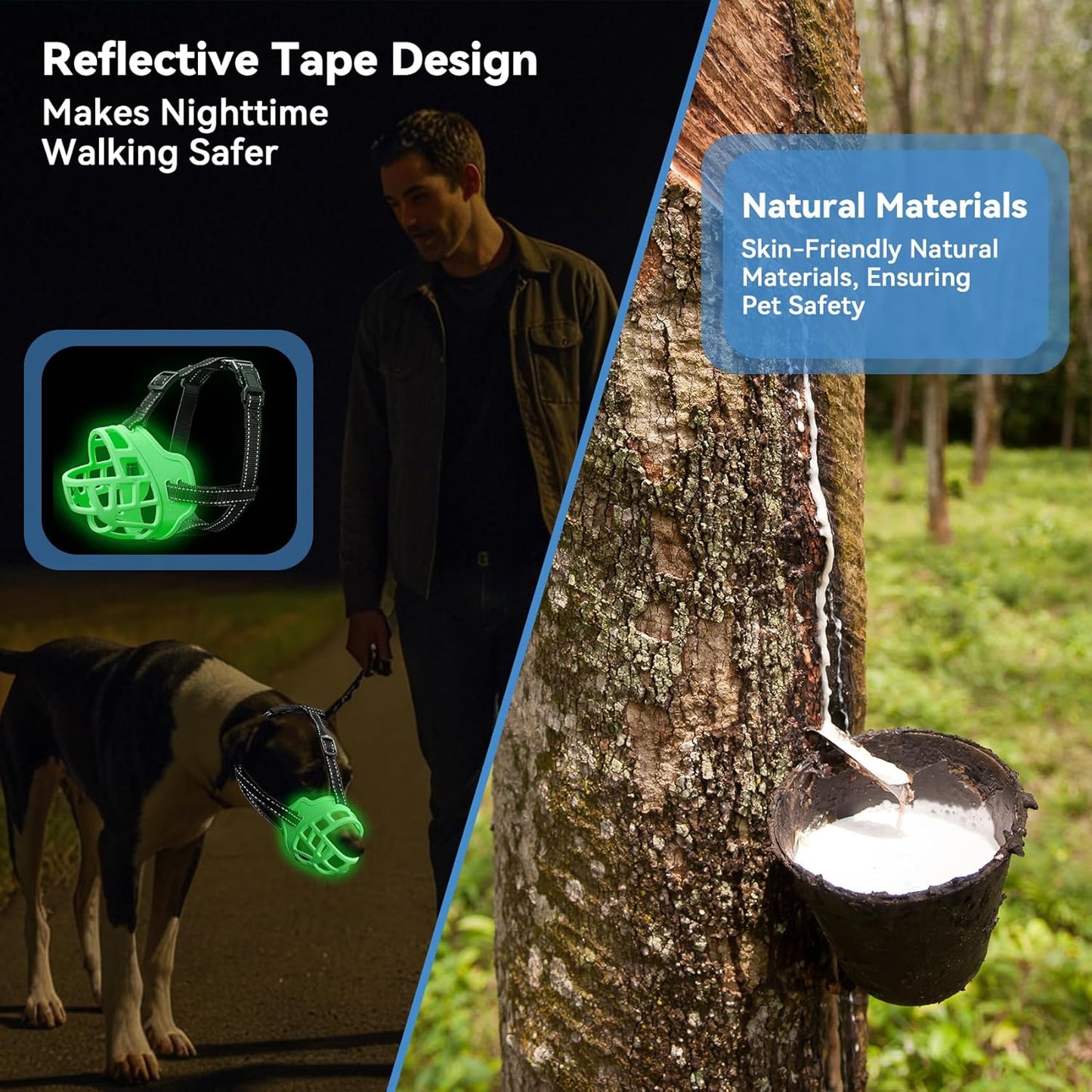 Dog Muzzle for Large Dogs, Breathable Basket Muzzles for Small, Medium and X-Large Aggressive Dog, Allows Panting Drinking, Suitable for Grooming Trimming Training (4, Luminous Green)