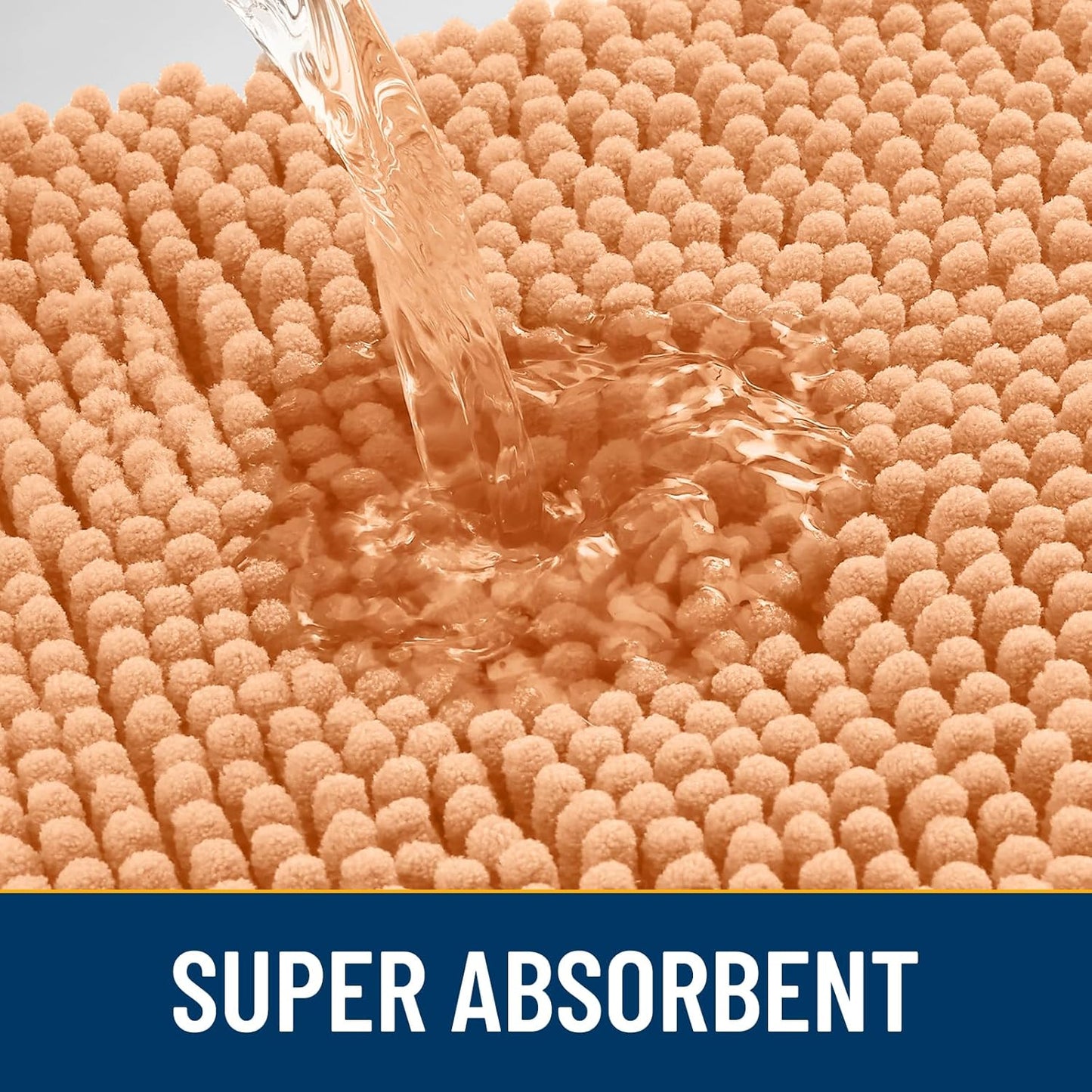 Smiry Dog Door Mat for Muddy Paws 30x20, Absorbs Moisture and Dirt Doormat, Non-Slip Washable Quick Dry Chenille Front Door Mat Indoor Entrance, Entryway Carpet for Inside Floor, Orange