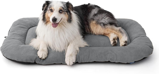 Bedsure Washable Dog Crate Pad for Extra Large Dogs, Anti-Slip Puppy Kennel Dog Bed for Crate - Ultra Soft Fleece Flat Thin Pet Mat (Not Chew Proof), Light Grey XXL 47"x29"