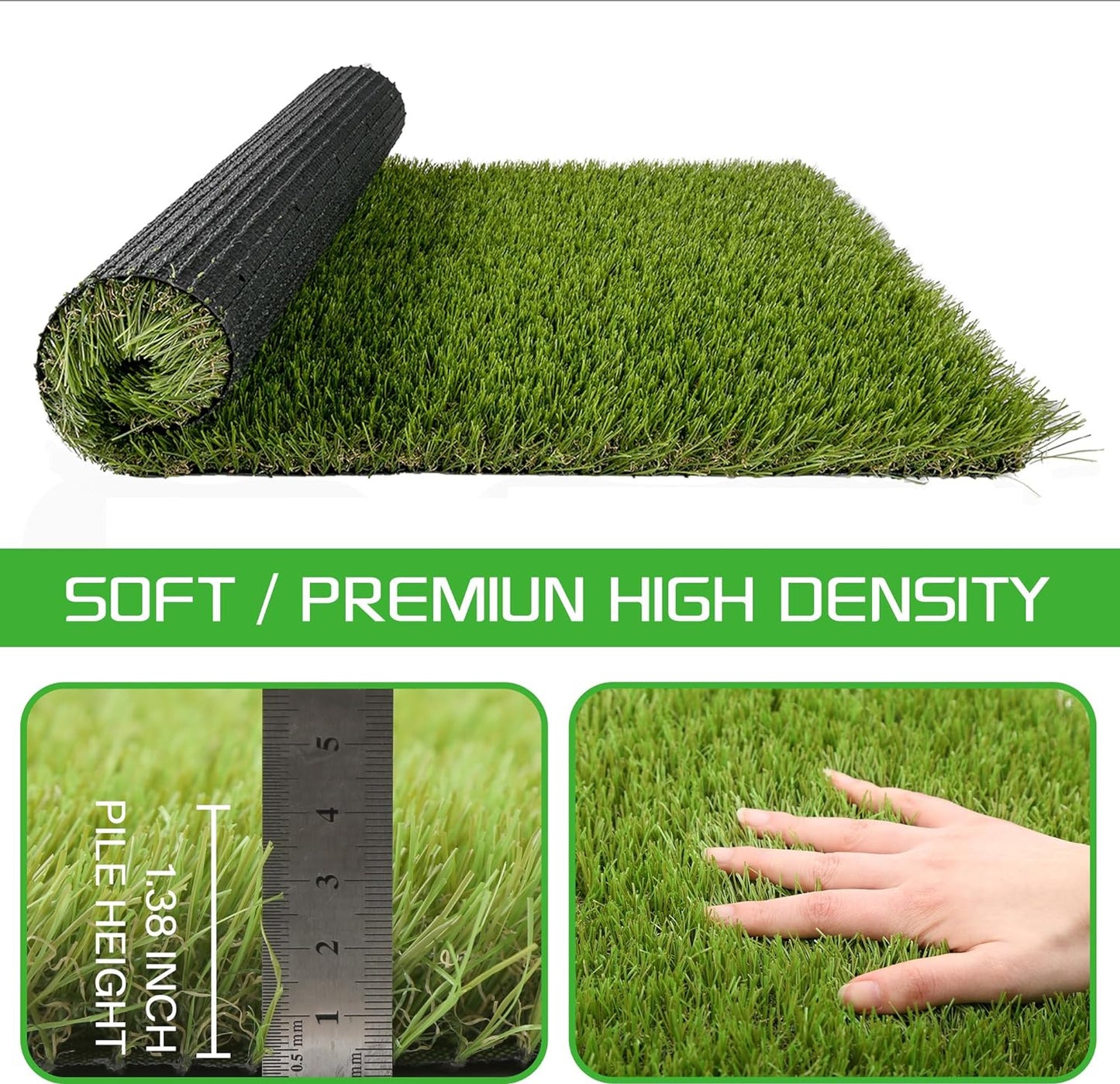 Artificial Grass Turf for Dogs 6.5 ft x 10 ft,1.38 inch Fake Grass Pee Pad for Puppy Potty Training，Faux pet Grass Rug for Indoor/Outdoor Patio,Dogs Wee Wee Pad,Turf Grass Mat for Dogs