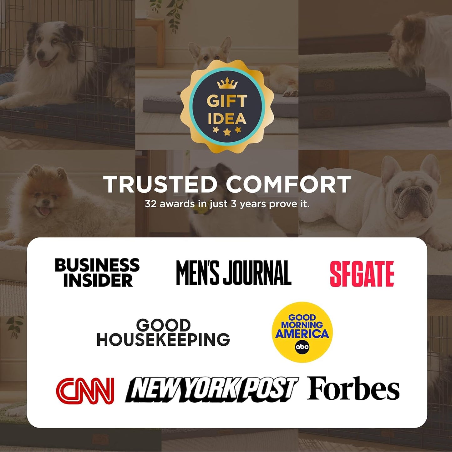 Bedsure Large Dog Bed for Crate - Orthopedic Flat Pet Beds with Removable Washable Cover, Egg Crate Foam Crate Mat, Suitable for Pet Up to 50 lbs