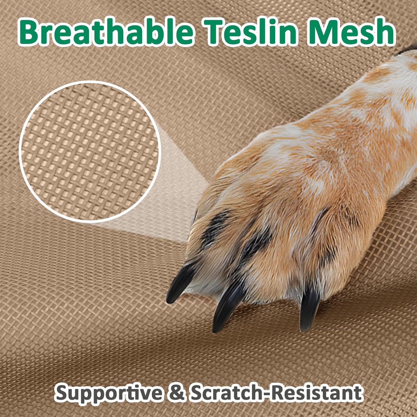 XL Dog Cot, Elevated Pet Bed, XLarge Raised Outdoor Dog Beds with Frame, Breathable Mesh and Anti-Slip Feet, Lifted Pet Hammock Indoor (XL, Brown)