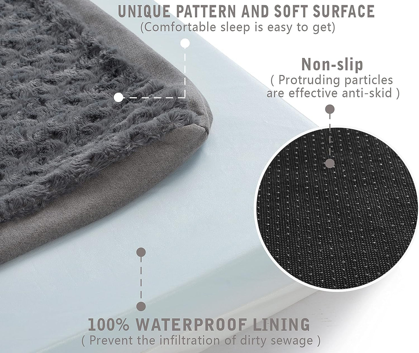 Orthopedic Memory Foam Bed for Large Dogs, Waterproof Cooling Pet Mats for Crate with Removable Washable Cover,Ideal for Arthritic Dogs, L(35inch,65Lbs)