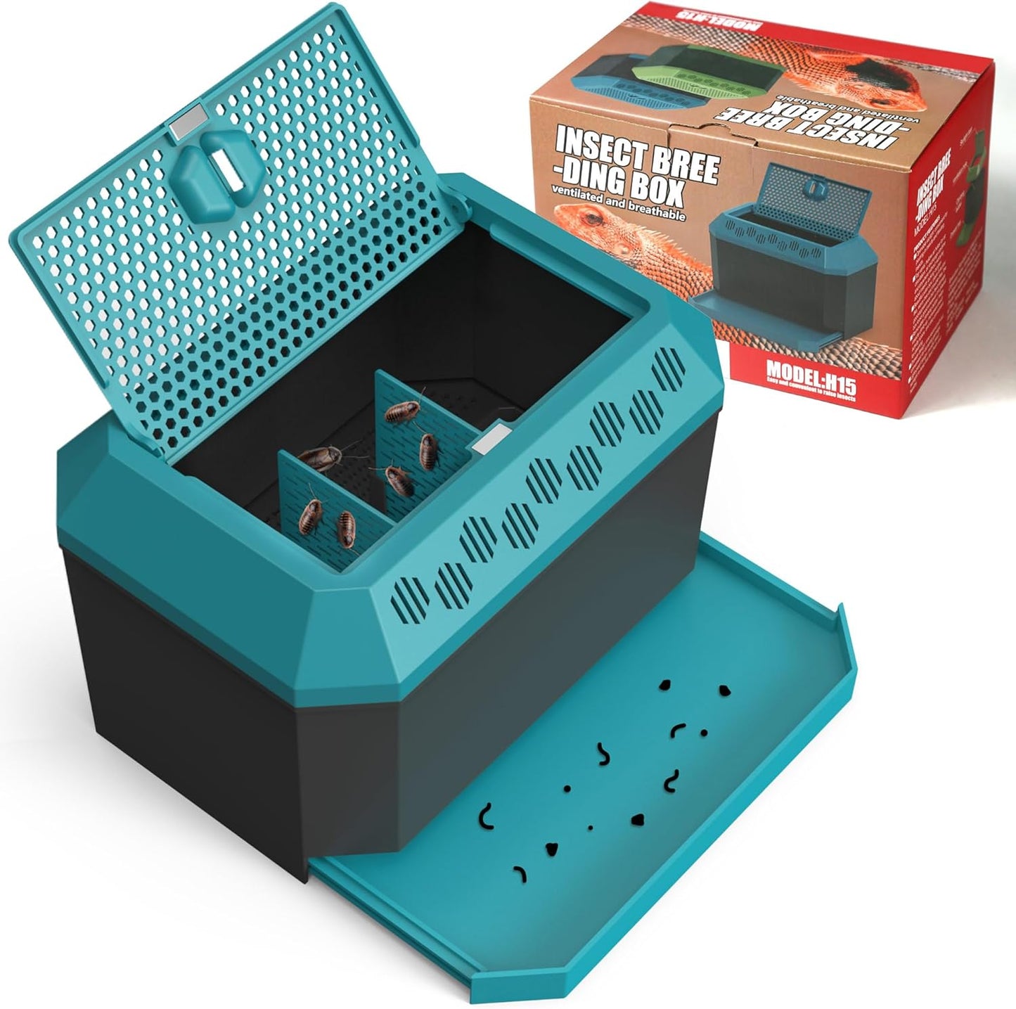 Multi Purpose Insect Habitat for Crickets, Dubia Cockroaches, breadworms, and Silkworms, with Ventilation and Breathability