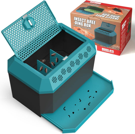 Multi Purpose Insect Habitat for Crickets, Dubia Cockroaches, breadworms, and Silkworms, with Ventilation and Breathability