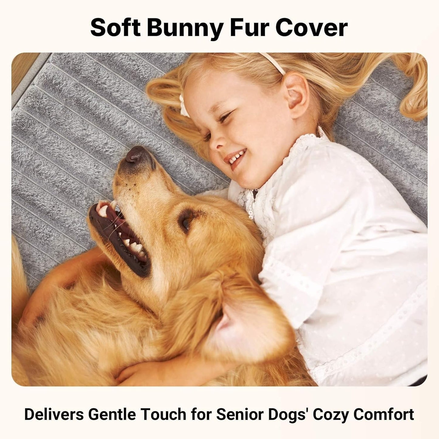 Veehoo Orthopedic Memory Foam Dog Bed, 7 Inch Thick Extra Large XXL Dog Bed for Senior Dogs with Ultra-Soft Fluffy Surface, Waterproof Liner, Removable Washable Cover and Non-Slip Bottom, 52"x36"x7"