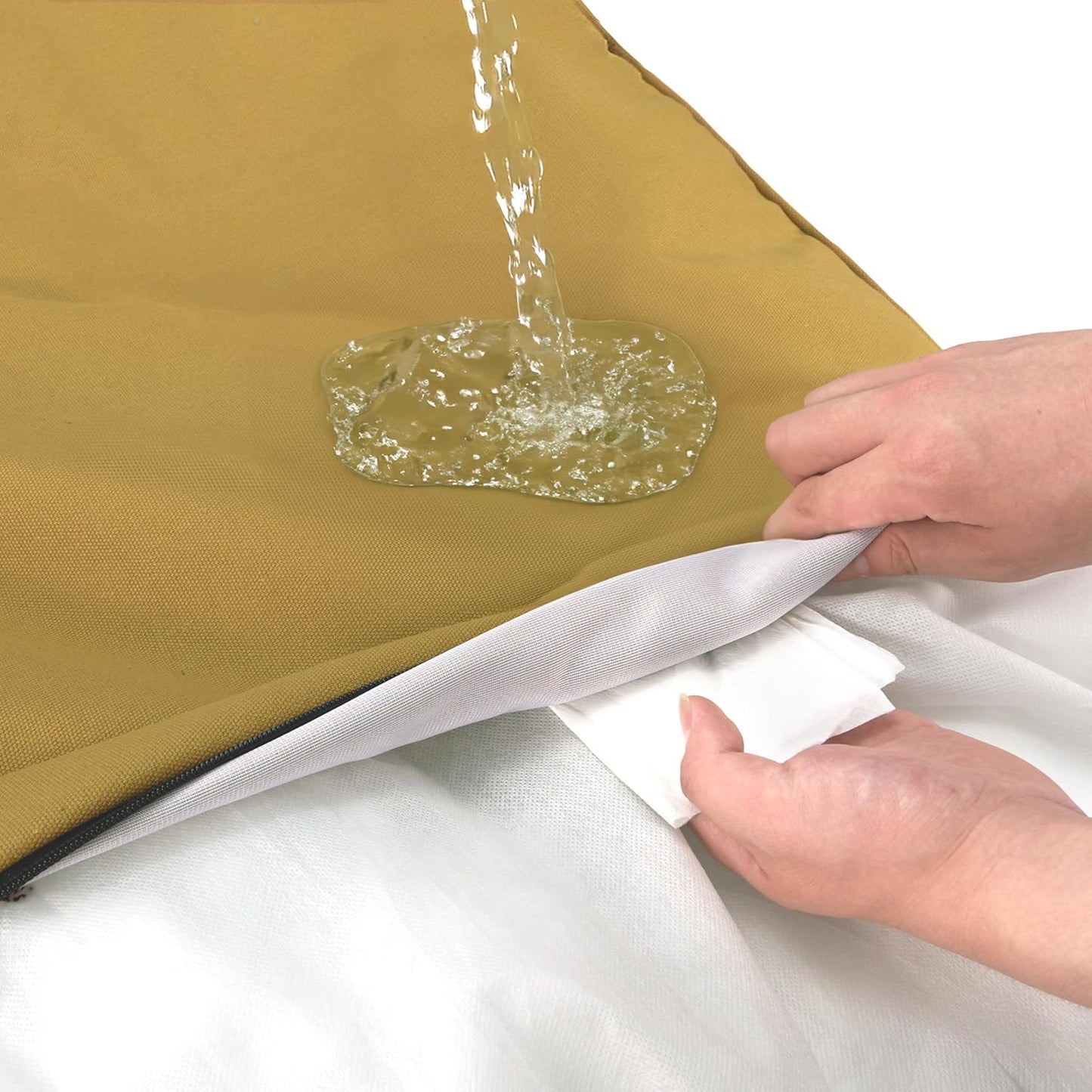 Sytopia 36-Inch Canvas Outdoor Dog Bed, Washable & Waterproof with Chew-Resistant Removable Cover, Ideal for Large & Medium Dogs for Indoor, Outdoor, Crate, or Patio Use (Yellow)