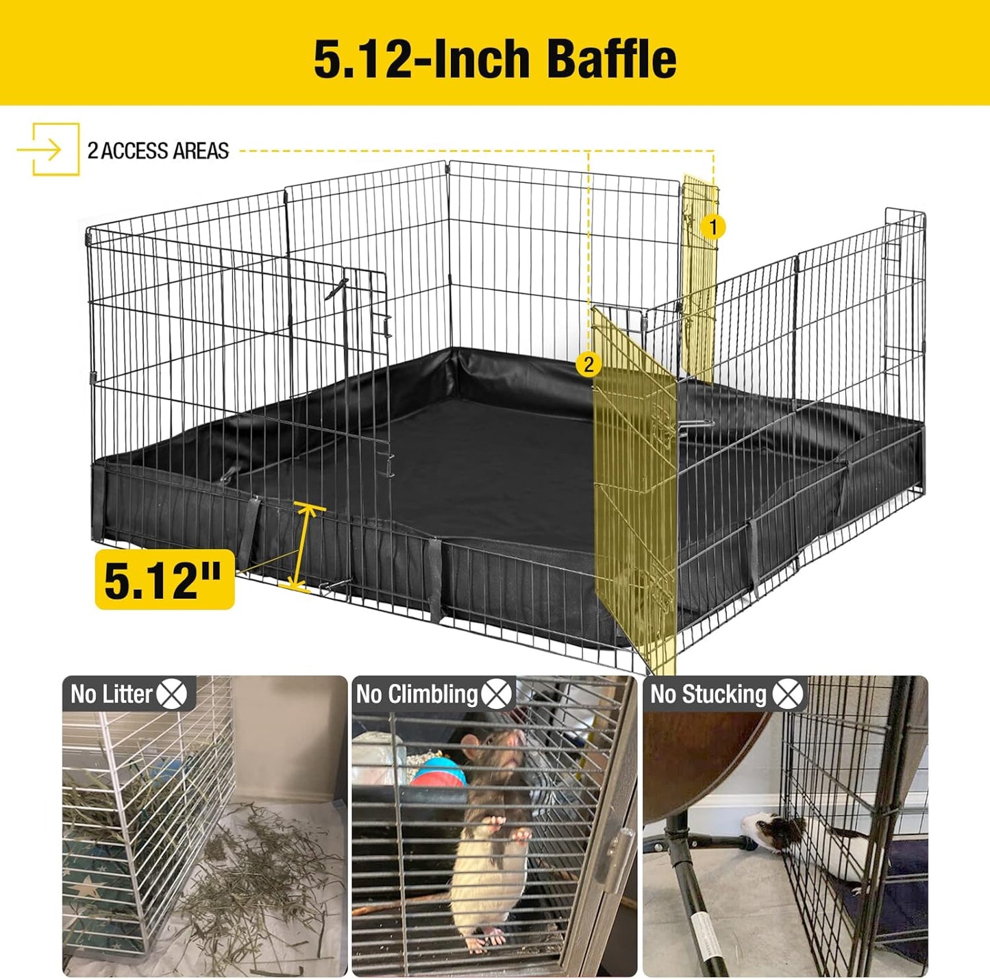 Aivituvin Rabbit Pen Indoor Bunny Pet Playpen Large Guinea Pig Outdoor Exercise Run Pet Enclosure-Playpen ONLY