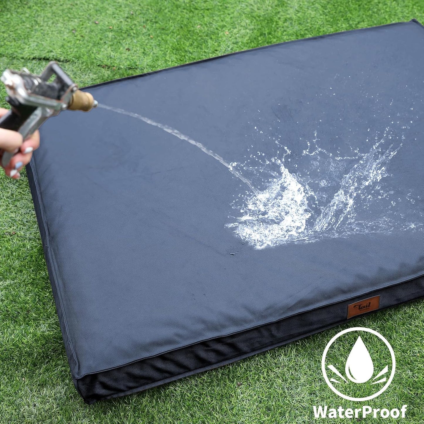 Outdoor Waterproof XL Dog Bed, Dog Bed for Large Dogs, Orthopedic Egg Foam Pet Bed with Washable and Removable Oxford Cooling Cover, Navy