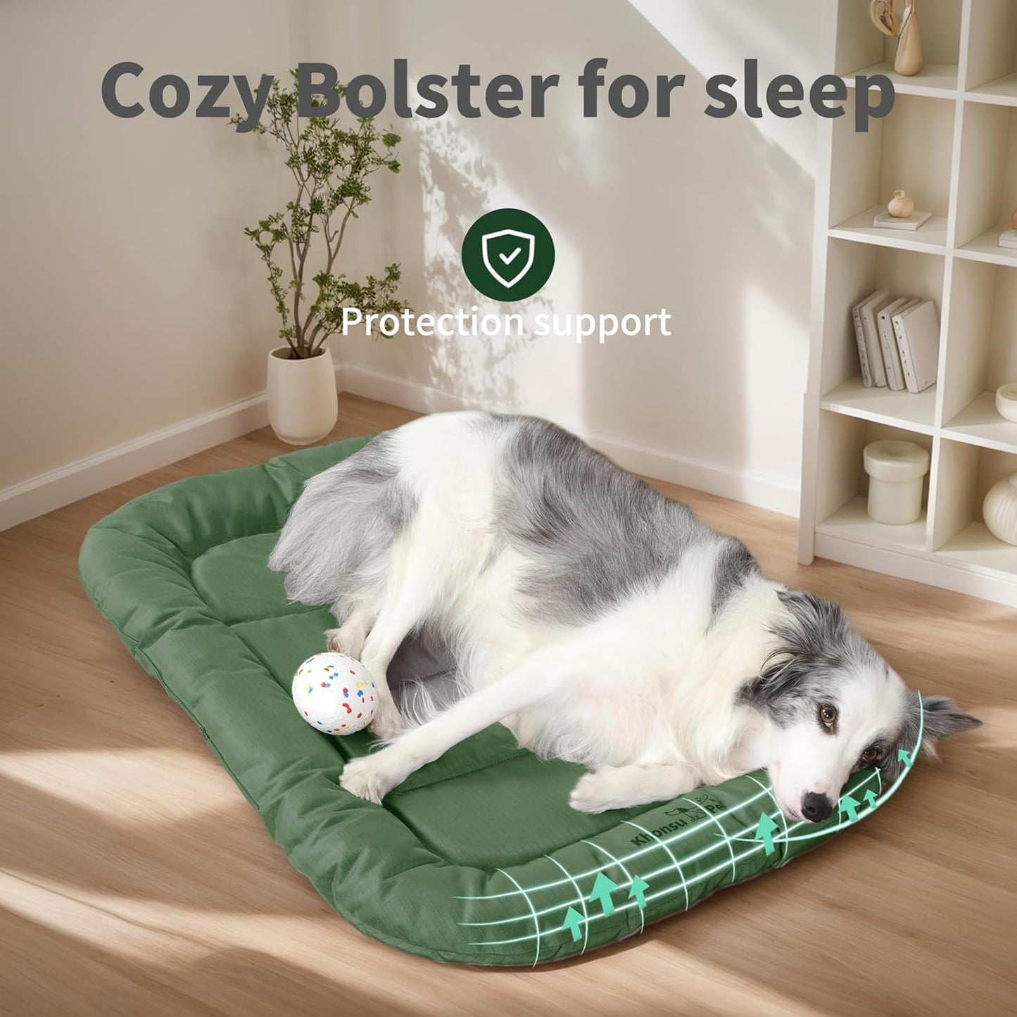 KHONSU PET Durable Dog Bed Tough and Tear Proof Dog Crate Bed, 800lbs Tear Strength PVC-Backed Waterproof Ped Bed Mat Indoor & Outdoor Use for Dogs up to 110 lbs