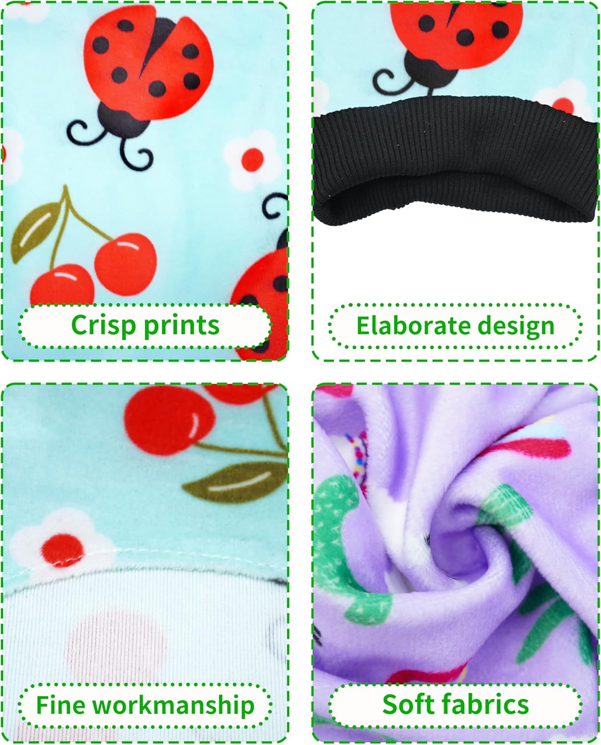 PET SHOW 4 Pack Small Dog Pajamas Spring Dog Clothes for Medium Dogs Girl Boy Soft Stretchy PJs Bee Ladybug Jumpsuit Puppy Cats Floral Onesies Outfits with Sleeve Pets Dachshund Costume(S, Spring)