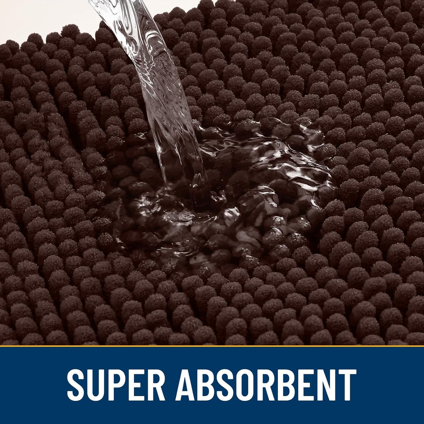 Smiry Dog Door Mat for Muddy Paws 47x24, Absorbs Moisture and Dirt Doormat, Non-Slip Washable Quick Dry Chenille Front Door Mat Indoor Entrance, Entryway Carpet for Inside Floor, Brown