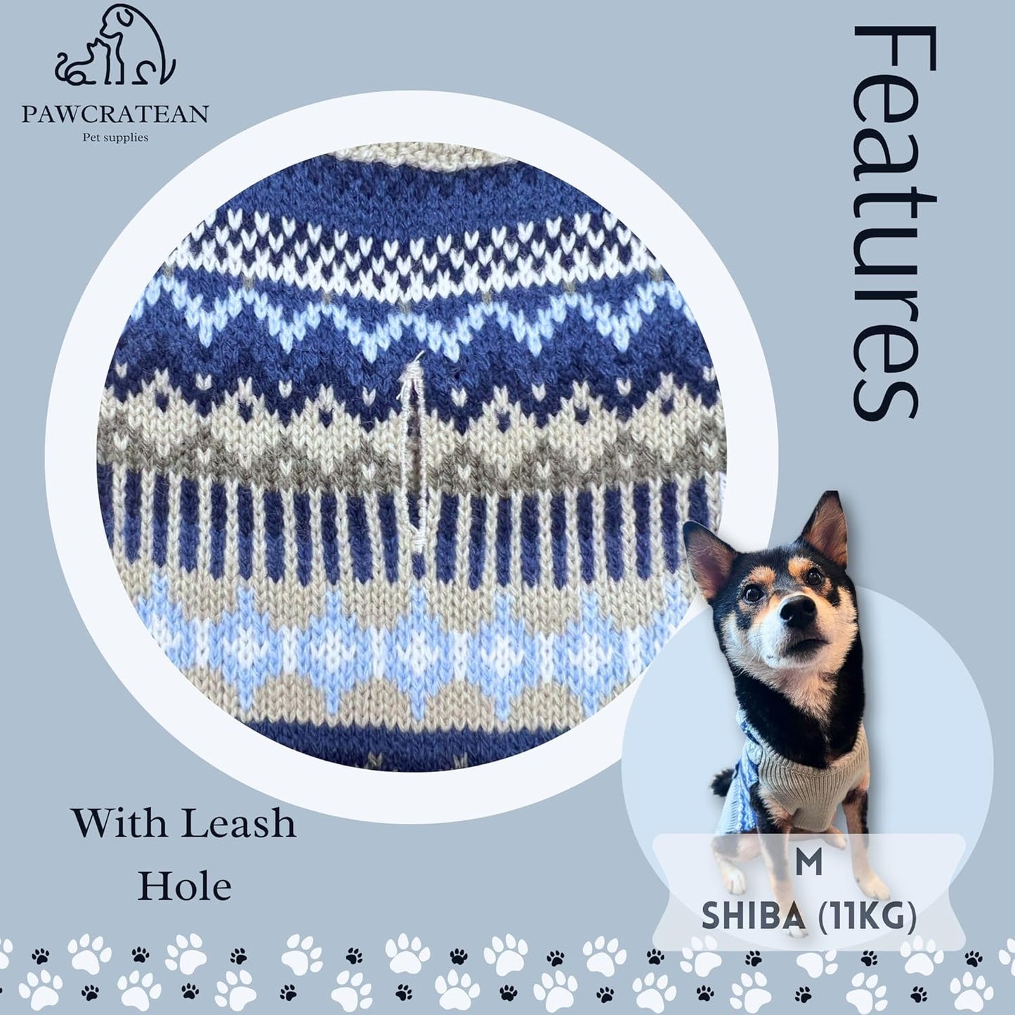 Cute Sweater for Dogs and Cats Soft Flannel Pet Outfit Warm and Cozy Animal Hoodie Small to Large Pet Clothes for Halloween Parties and Everyday Wear (Small, Blue Patten with Hat)