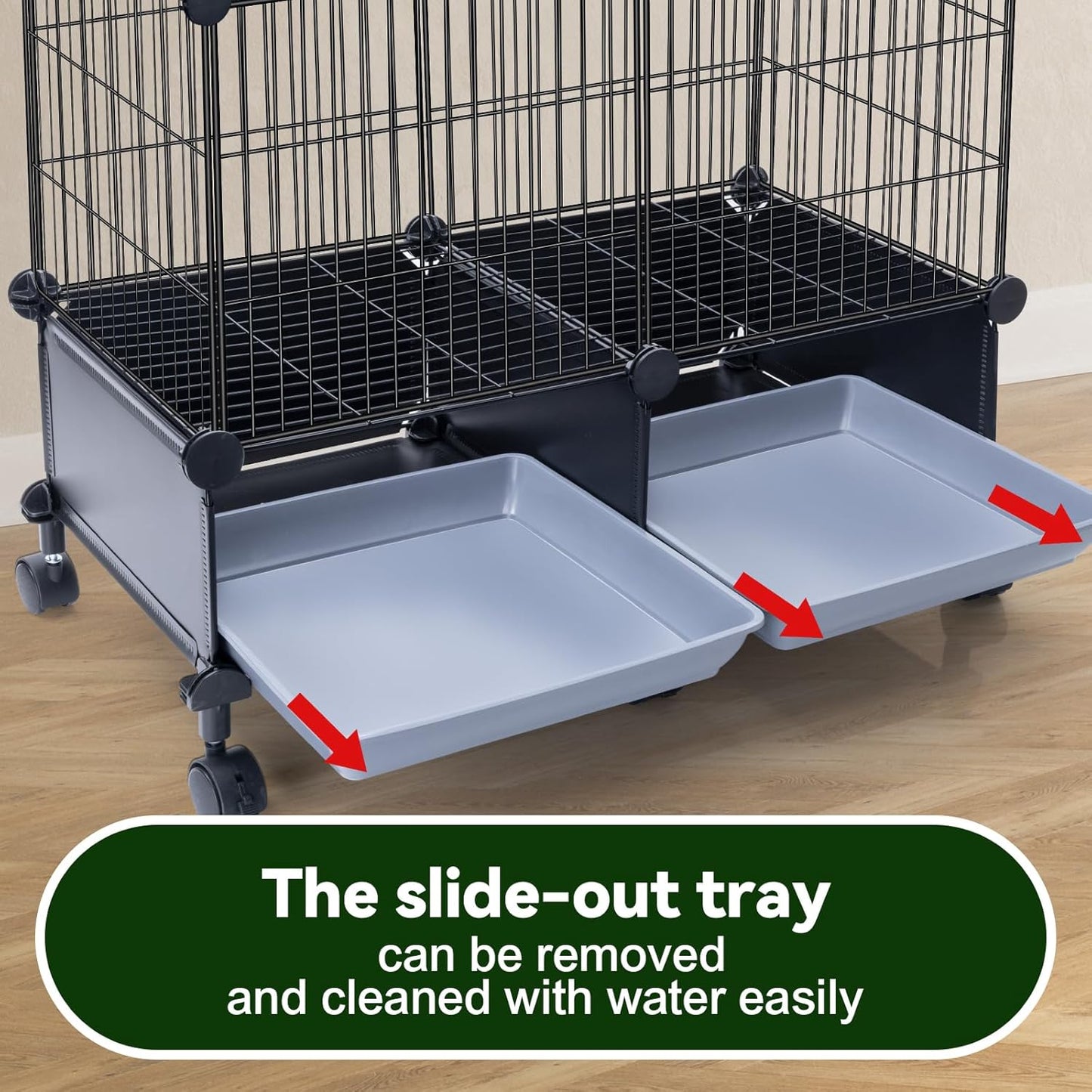 46-Inch Bird Cage, with Wooden Perches, Metal Parakeet Cage with Slide-Out Tray, Water Bottle & Feeder, Bird Cages for Parrot, Parakeets, Cockatiel, Lovebird, Pigeon and Small Mid-Sized Birds