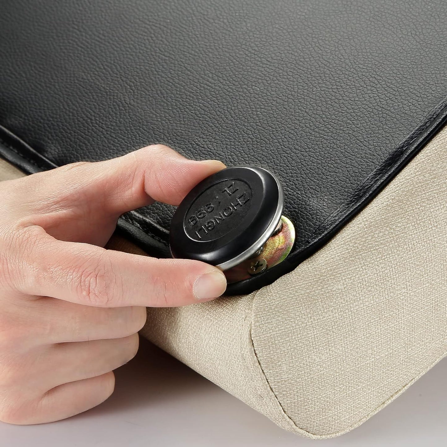 Senneny Imitation Linen Faux Leather Dog Stairs, for Pets up to 150 lbs, Waterproof, Scratch Resistant Pet Steps/Stairs with High Density Foam and Detachable Wooden Legs, Light Beige Linen, 3 Step