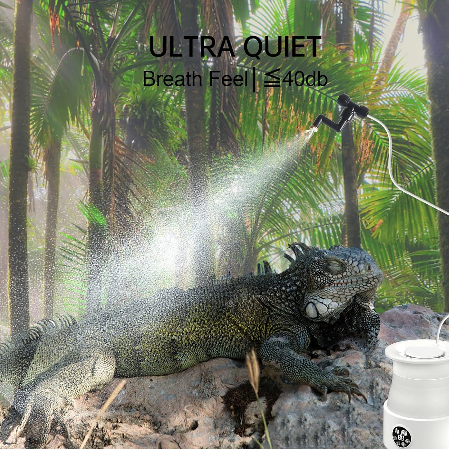 5L Foldable Automatic Reptile Mister with Timer, Fogger System with 360Adjustable Nozzles, Humidifier for Lizard, Snake, Amphibian, Frog, Plants, Terrarium