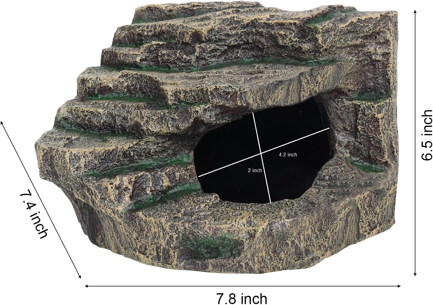 Beared Dragon Tank Accessories for Adults, Snake Hide, Reptile Tank Accessories, Perfect Natural Large Reptile Hide, Professional Turtle Basking Platform (E-Large)