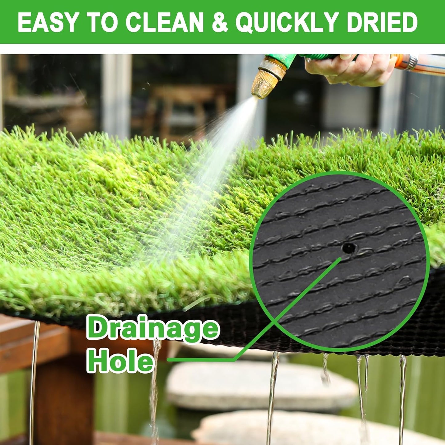 Artificial Grass Turf for Dogs 6.5 ft x 10 ft,1.38 inch Fake Grass Pee Pad for Puppy Potty Training，Faux pet Grass Rug for Indoor/Outdoor Patio,Dogs Wee Wee Pad,Turf Grass Mat for Dogs