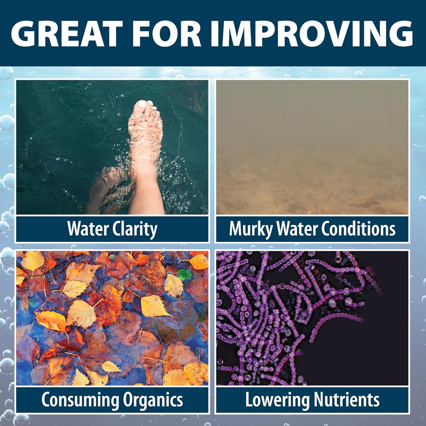 Airmax PondClear Liquid Bacteria for Lakes, Ponds & Water Garden Treatments, Natural Bio Clarifier & Cleaner for Crystal Clear Water, Remove Nutrients & Noxious Odor, Fish, Pet & Plant Safe, 1 Gallon