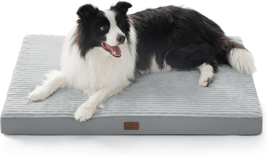 Bedsure XL Dog Bed for Crate - Large Orthopedic Pet Beds with Removable Machine Washable Cover, Egg Crate Foam Puppy Pad, Suitable for Pet Up to 80 lbs, 41"x27"