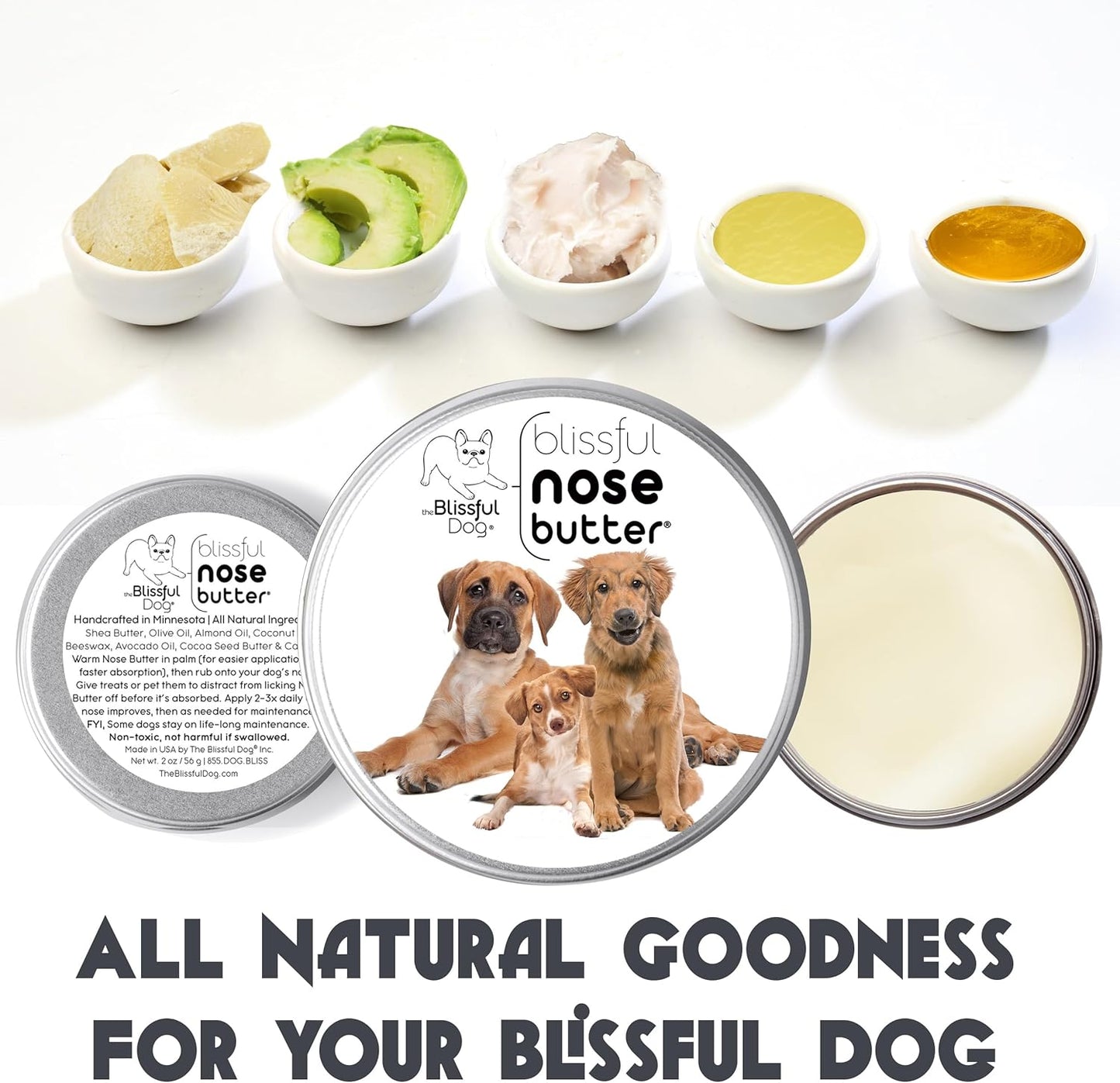3 Cute Puppies Unscented Nose Butter - Dog Nose Butter, 8 Ounce