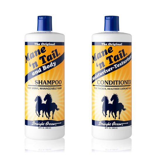 Mane 'N Tail Shampoo & Conditioner Combo Set (32 oz Each) For Horses and Humans For A "Down to the Skin" Cleansing and Conditioning