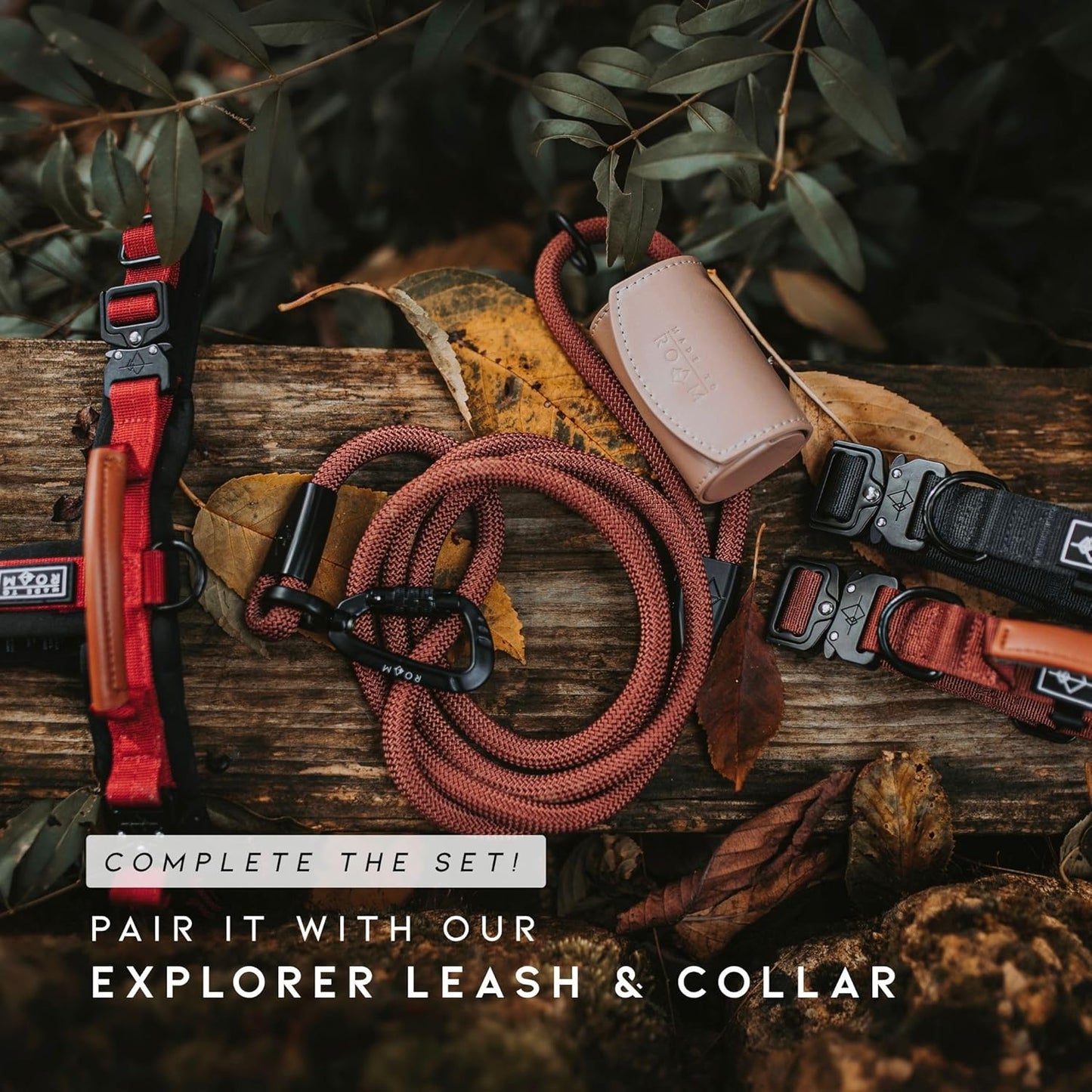 MADE TO ROAM Premium Explorer Harness - Y-Shaped Dog Harness with Adjustable Durable Nylon, Soft Padding, Metal Buckles and Leather Handle for Small, Medium, Large Dogs (Arizona Heartbeat, Size 4)