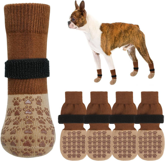 SCENEREAL Dog Socks to Prevent Licking Paws for Hardwood Floors Anti Slip, Dog Grippy Socks Shoes for Senior Small to Large Dogs, Dog Boots & Paw Protectors for Hot/Cold Scratching Pavement