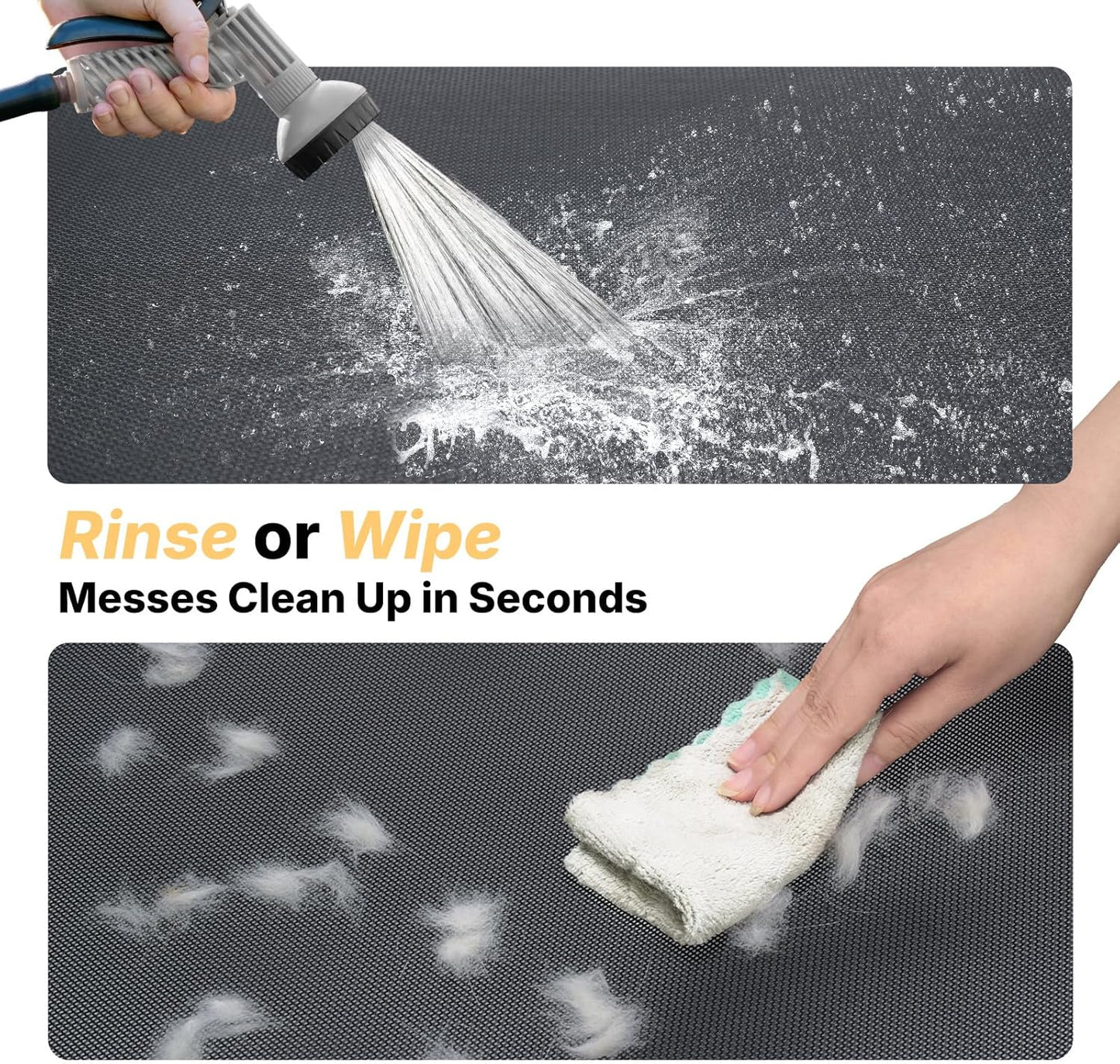 Veehoo Outdoor Elevated Dog Cot Bed, Cooling Raised Pet Bed for X-Large Dog, Washable Breathable Mesh Hammock Bed with No-Slip Feet, Indestructible Ground Off Training Platform Cot-49"x33"Black Silver