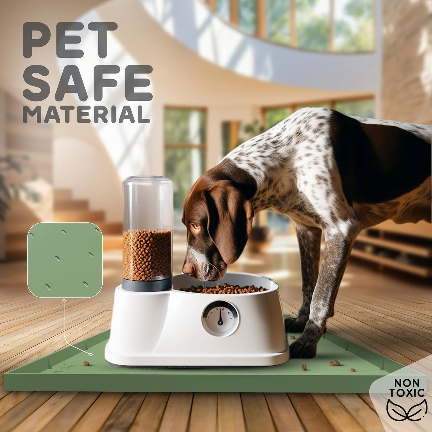 32x24x1” XL Dog Food Mat - All Purpose Under Sink Liner, Washer and Dryer Covers for The Top, Silicone Griddle Mat for Blackstone - Raised Edges Dog Mat for Food and Water Prevent Spill, Waterproof